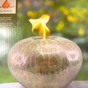 Ceramic gel burner for patio, porch or deck